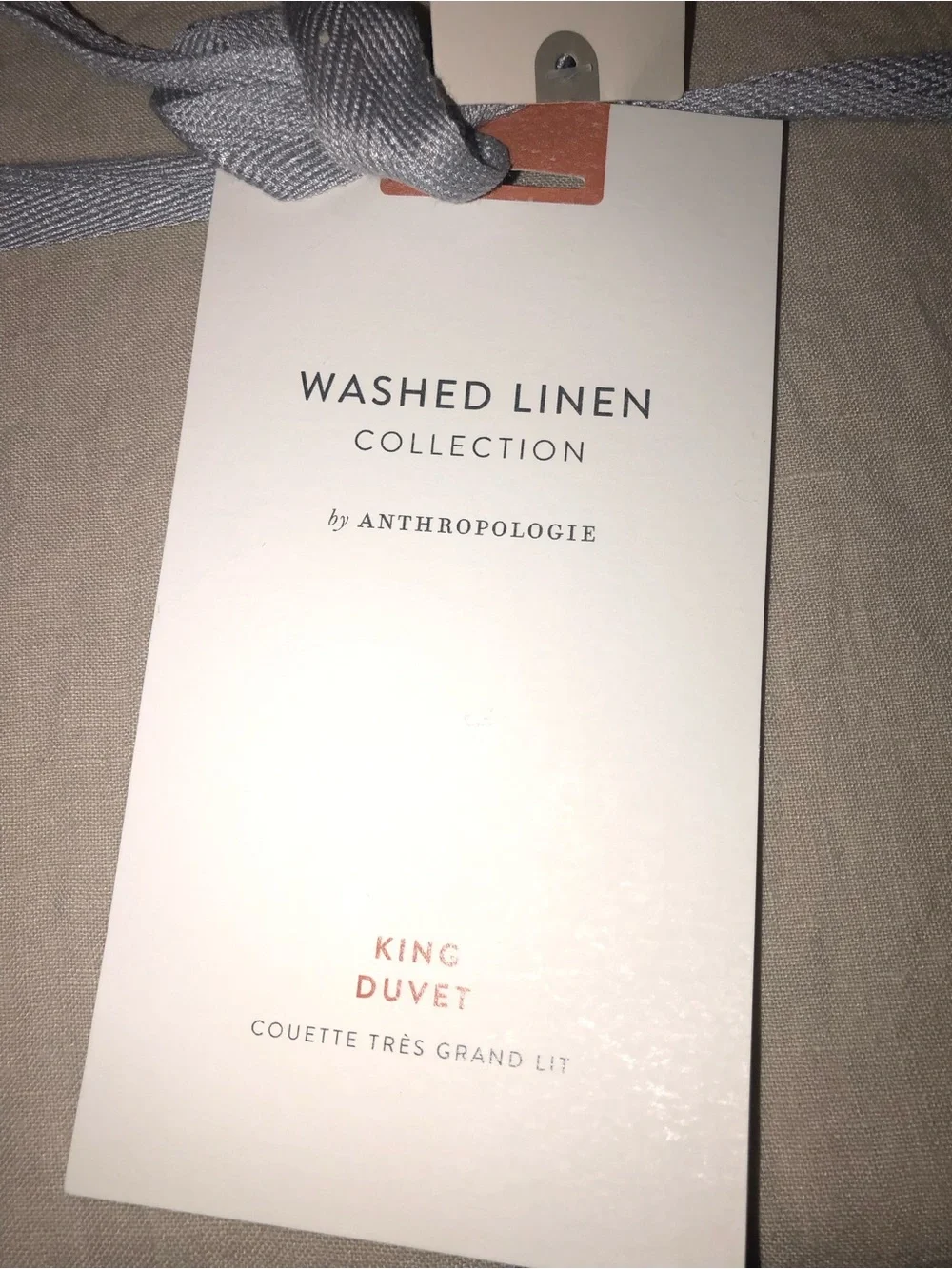 New Anthropologie Neutral 100% European Linen King Duvet Cover